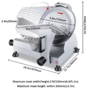 250mm Frozen Meat Slicer: Steel Blade, 0~12mm Sharpener, Pure Copper Overheat Protection, Magnetic Rod, Waterproof Switch - Image 5