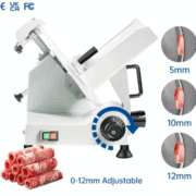 250mm Frozen Meat Slicer: Steel Blade, 0~12mm Sharpener, Pure Copper Overheat Protection, Magnetic Rod, Waterproof Switch - Image 3
